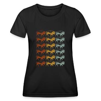 Ne caressez pas les vaches moelleuses - T-shirt sport Femme - noir - Devant - AI Model Female 172 light (172cm)