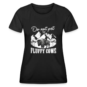 Streicheln Sie nicht die flauschigen Kühe - Frauen Funktions-T-Shirt - Schwarz - Vorne - AI Model Female 172 light (172cm)
