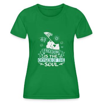FREIHEIT IST DER SAUERSTOFF DER SEELE - Frauen Funktions-T-Shirt - Kelly Green - Vorne - AI Model Female 172 dark (172cm)