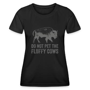 Ne caressez pas les vaches moelleuses - T-shirt sport Femme - noir - Devant - AI Model Female 172 light (172cm)