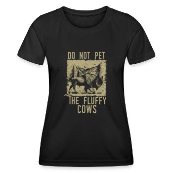 Ne caressez pas les vaches moelleuses - T-shirt sport Femme - noir - Devant - AI Model Female 172 light (172cm)