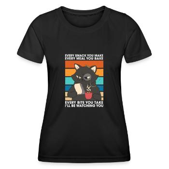 Chaque claque chaque repas chaque bouchée que je vais regarder - T-shirt sport Femme - noir - Devant - AI Model Female 172 light (172cm)