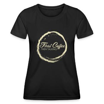 Kaffee Kaffetrinker Büro Kaffeeliebhaber - Frauen Funktions-T-Shirt - Schwarz - Vorne - AI Model Female 172 light (172cm)