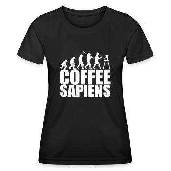 Coffee Sapiens - Frauen Funktions-T-Shirt - Schwarz - Vorne - AI Model Female 172 light (172cm)