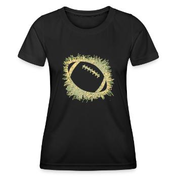 Rugby ballon Football Joueurs de rugby - T-shirt sport Femme - noir - Devant - AI Model Female 172 light (172cm)