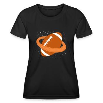 American Football Rugby Ball Rugby - Women's Functional T-Shirt - black - Front - AI Model Female 172 light (172cm)