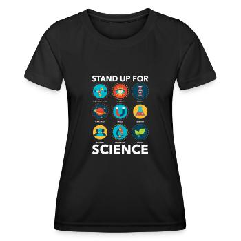 Stand Up For Science Biology Physics Teacher - T-shirt sport Femme - noir - Devant - AI Model Female 172 light (172cm)