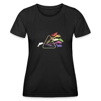 Fisch Prisma Regenbogen Licht Lustig Physik - Frauen Funktions-T-Shirt - Schwarz - Vorne - AI Model Female 172 light (172cm)