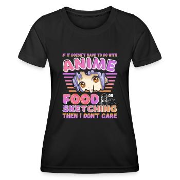 Spaß japanische Anime Skizzieren Essen Illustratoren Kunst - Frauen Funktions-T-Shirt - Schwarz - Vorne - AI Model Female 172 light (172cm)