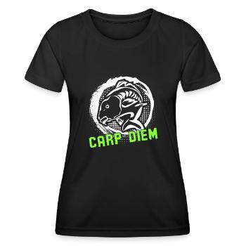 Angler Carp Diem Carp Fisherman - Women's Functional T-Shirt - black - Front - AI Model Female 172 light (172cm)