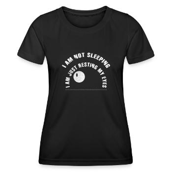 Je ne dors pas, je repose juste mes yeux - T-shirt sport Femme - noir - Devant - AI Model Female 172 light (172cm)