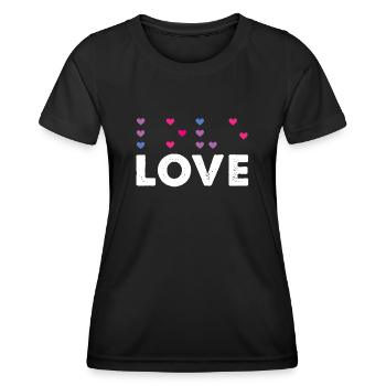 Heart Love Braille Alphabet Braille Language - Women's Functional T-Shirt - black - Front - AI Model Female 172 light (172cm)