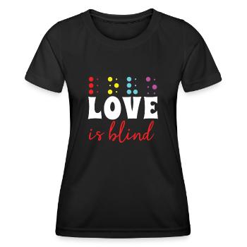Retro Braille Alphabet Language Braille Love - Women's Functional T-Shirt - black - Front - AI Model Female 172 light (172cm)
