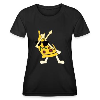 RPG Tabletop D20 Würfel Pizza - Frauen Funktions-T-Shirt - Schwarz - Vorne - AI Model Female 172 light (172cm)