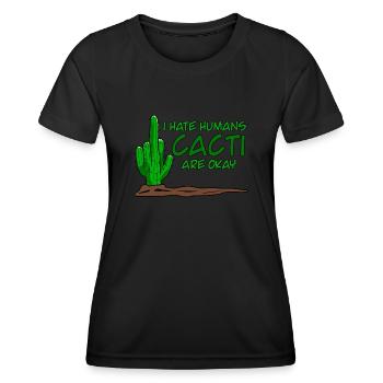 Cactus Majeur Cactus Cactus - T-shirt sport Femme - noir - Devant - AI Model Female 172 light (172cm)