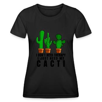 Cactus Therapy Cacti - Women's Functional T-Shirt - black - Front - AI Model Female 172 light (172cm)