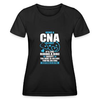 Lustige CNA Arbeit zertifizierte Pflegehelfer Geschenk - Frauen Funktions-T-Shirt - Schwarz - Vorne - AI Model Female 172 light (172cm)
