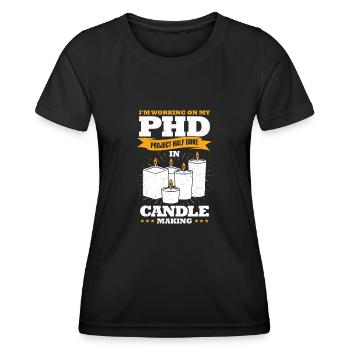 Bougies de cire faites à la main Bougie Fabrication d’un cadeau d’amoureux - T-shirt sport Femme - noir - Devant - AI Model Female 172 light (172cm)