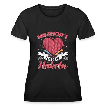Häckeln Handarbeit Mir reichts ich gehe Häckeln - Frauen Funktions-T-Shirt - Schwarz - Vorne - AI Model Female 172 light (172cm)