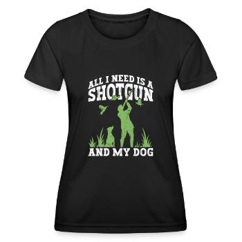 Wachtel Jäger Hund Vogeljagd Wachteljagd - Frauen Funktions-T-Shirt - Schwarz - Vorne - AI Model Female 172 light (172cm)