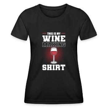 This is My Wine Making Shirt Wine Maker Wine - Frauen Funktions-T-Shirt - Schwarz - Vorne - AI Model Female 172 light (172cm)