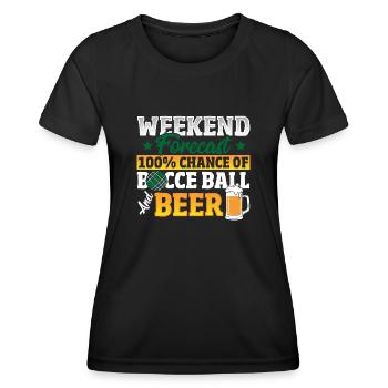 Prévisions du week-end 100% de chances de pétanque et de bière - T-shirt sport Femme - noir - Devant - AI Model Female 172 light (172cm)