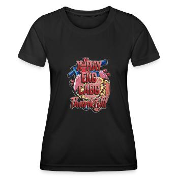 Herz Bypass Arterie Herz OP - Frauen Funktions-T-Shirt - Schwarz - Vorne - AI Model Female 172 light (172cm)