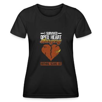 Herz OP Herzinfarkt Herzoperation - T-shirt sport Femme - noir - Devant - AI Model Female 172 light (172cm)