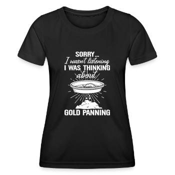 Désolé de ne pas écouter je pensais à - T-shirt sport Femme - noir - Devant - AI Model Female 172 light (172cm)