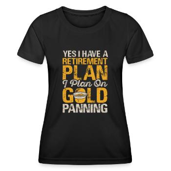 Oui, j’ai un plan de retraite que je prévois sur l’or - T-shirt sport Femme - noir - Devant - AI Model Female 172 light (172cm)