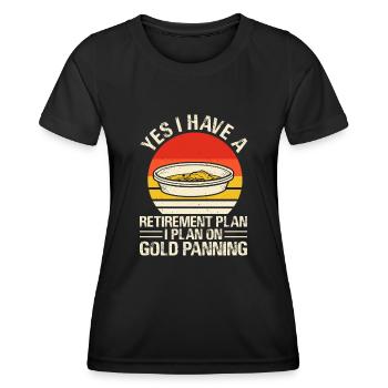 Oui, j’ai un plan de retraite que je prévois sur l’or - T-shirt sport Femme - noir - Devant - AI Model Female 172 light (172cm)
