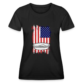 Drapeau américain orpaillage - T-shirt sport Femme - noir - Devant - AI Model Female 172 light (172cm)