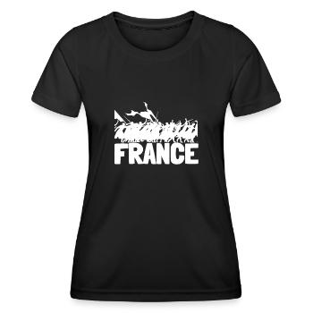 Fraternité Liberte Egalite Français Révolution - T-shirt sport Femme - noir - Devant - AI Model Female 172 light (172cm)