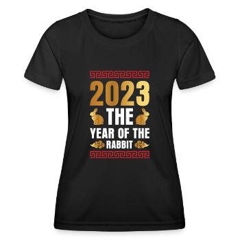 2023 The year of the rabbit Chinese Zodiac - Women's Functional T-Shirt - black - Front - AI Model Female 172 light (172cm)