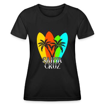Surfboard Santa Cruz Surfer - Frauen Funktions-T-Shirt - Schwarz - Vorne - AI Model Female 172 light (172cm)