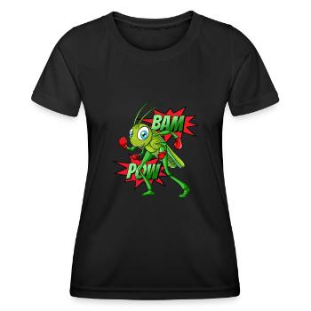 Boxe sauterelle - T-shirt sport Femme - noir - Devant - AI Model Female 172 light (172cm)