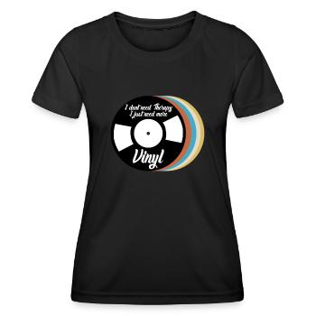 Record Records - Women's Functional T-Shirt - black - Front - AI Model Female 172 light (172cm)