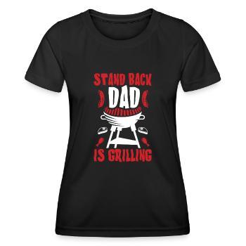 BBQ Smoker Dad Is Grilling For BBQ Chef - Frauen Funktions-T-Shirt - Schwarz - Vorne - AI Model Female 172 light (172cm)
