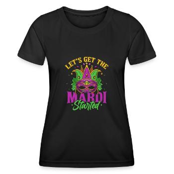 Let’s Get The Mardi Started Mardi Gras Parade - T-shirt sport Femme - noir - Devant - AI Model Female 172 light (172cm)