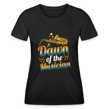 Saxophone Dawn of the Musician - Women's Functional T-Shirt - black - Front - AI Model Female 172 light (172cm)