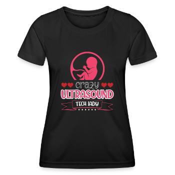 Verrückte Ultraschall-Tech-Dame - Frauen Funktions-T-Shirt - Schwarz - Vorne - AI Model Female 172 light (172cm)