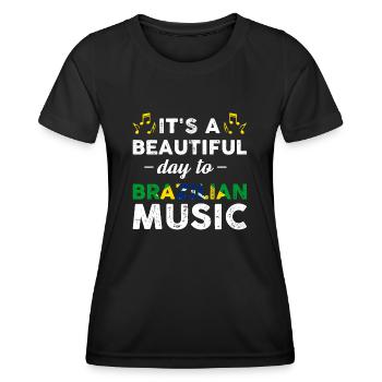 C’est une belle journée pour la musique brésilienne - T-shirt sport Femme - noir - Devant - AI Model Female 172 light (172cm)