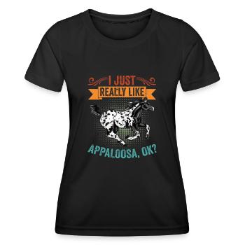 Vintage I Just Really Like Appaloosa Horse For An - Frauen Funktions-T-Shirt - Schwarz - Vorne - AI Model Female 172 light (172cm)