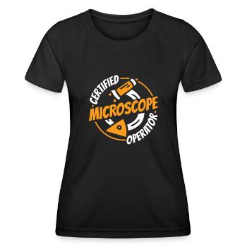 Biologie Biologe Mikroskop - Frauen Funktions-T-Shirt - Schwarz - Vorne - AI Model Female 172 light (172cm)
