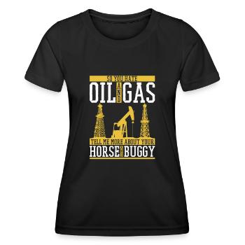 Ölfeld Bohrinsel Gas - Frauen Funktions-T-Shirt - Schwarz - Vorne - AI Model Female 172 light (172cm)