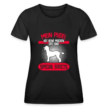 Pudel Hund - Frauen Funktions-T-Shirt - Schwarz - Vorne - AI Model Female 172 light (172cm)