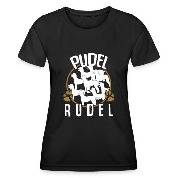 Pudel Rudel - Frauen Funktions-T-Shirt - Schwarz - Vorne - AI Model Female 172 light (172cm)