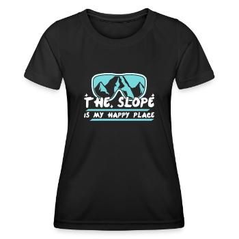 Snowboard Ski Skibrille Berge - Frauen Funktions-T-Shirt - Schwarz - Vorne - AI Model Female 172 light (172cm)