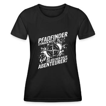 Pfadfinder Stinken Nicht Sie Riechen Nach Abenteue - Frauen Funktions-T-Shirt - Schwarz - Vorne - AI Model Female 172 light (172cm)