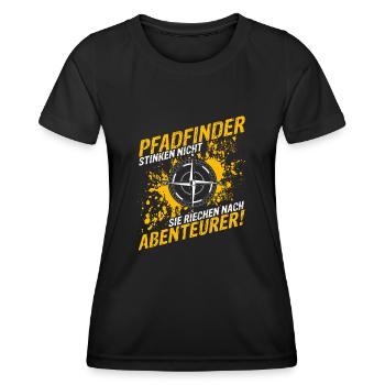 Pfadfinder Stinken Nicht Sie Riechen Nach Abenteue - Frauen Funktions-T-Shirt - Schwarz - Vorne - AI Model Female 172 light (172cm)